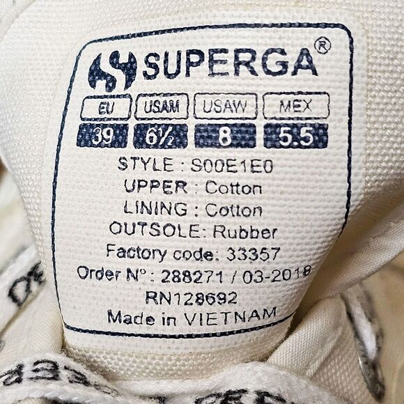 Superga X DeerDana White Canvas Bee & Flower Sneaker Size 8 Style# S00E1E0 - Picture 8 of 11